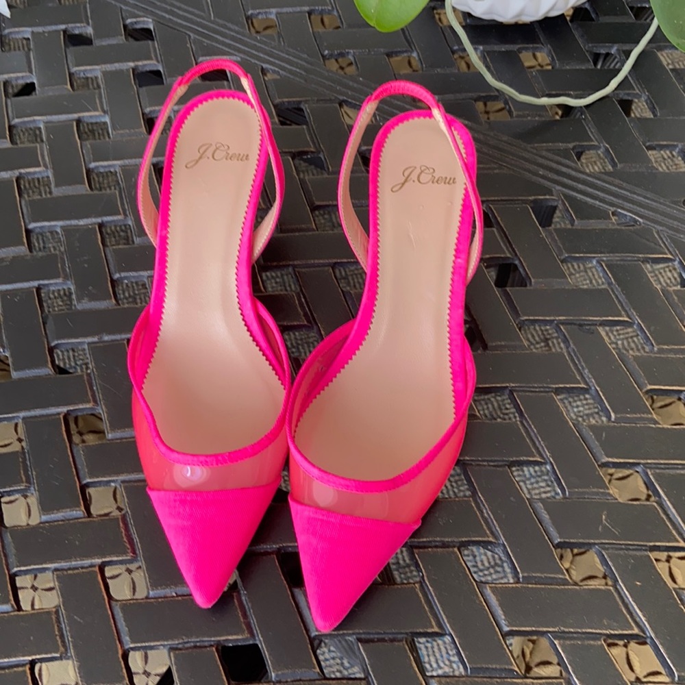 J Crew kitten sling back heels